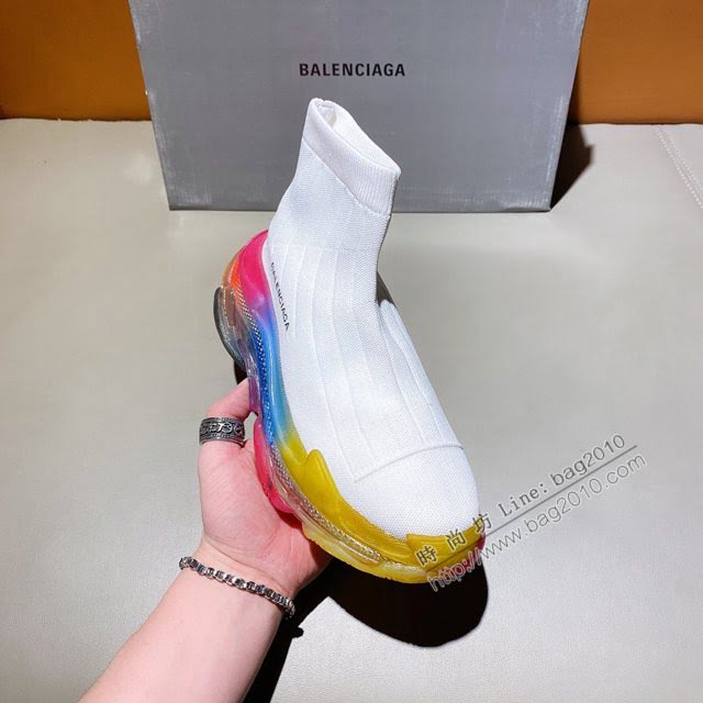 Balenciaga經典款男女鞋 巴黎世家頂級版本Triple-s高幫襪子鞋 巴黎世家復古做舊慢跑鞋 Balenciaga情侶款老爹鞋  hdbl1181